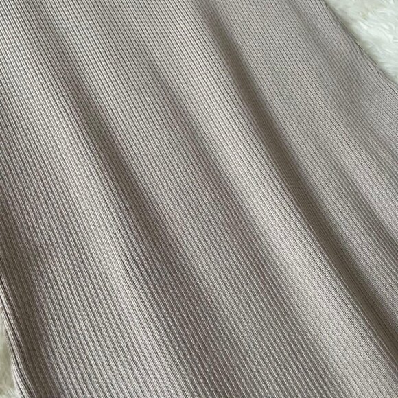 Gieal Sleeveless Rib Knit Flare Dress S Greige - Picture 3 of 7